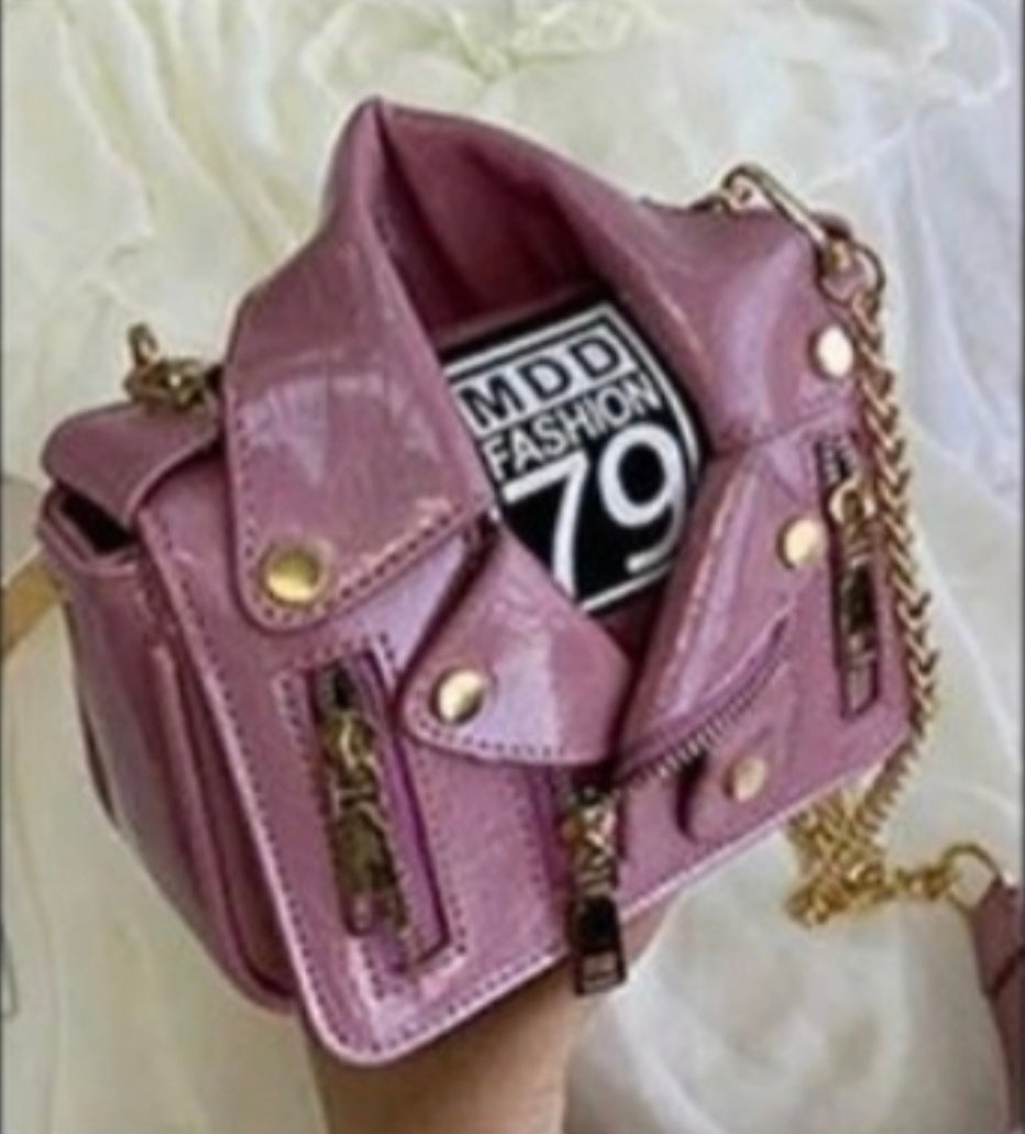 Hand bag, motorcycle jacket bag, leather bag, crossbody bag