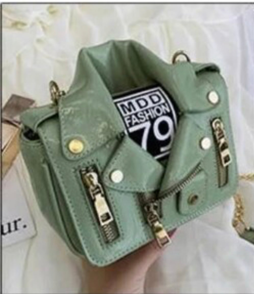 Hand bag, motorcycle jacket bag, leather bag, crossbody bag