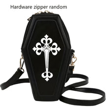 Load image into Gallery viewer, Gothic Crossbody Bag, Fashion Coffin Shaped Novelty Purse, Y2K Shoulder Bag For Halloween or Cosplay