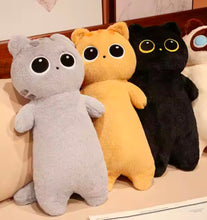 Load image into Gallery viewer, 51” Big Eyes plushie cat Gray color Trendie Days