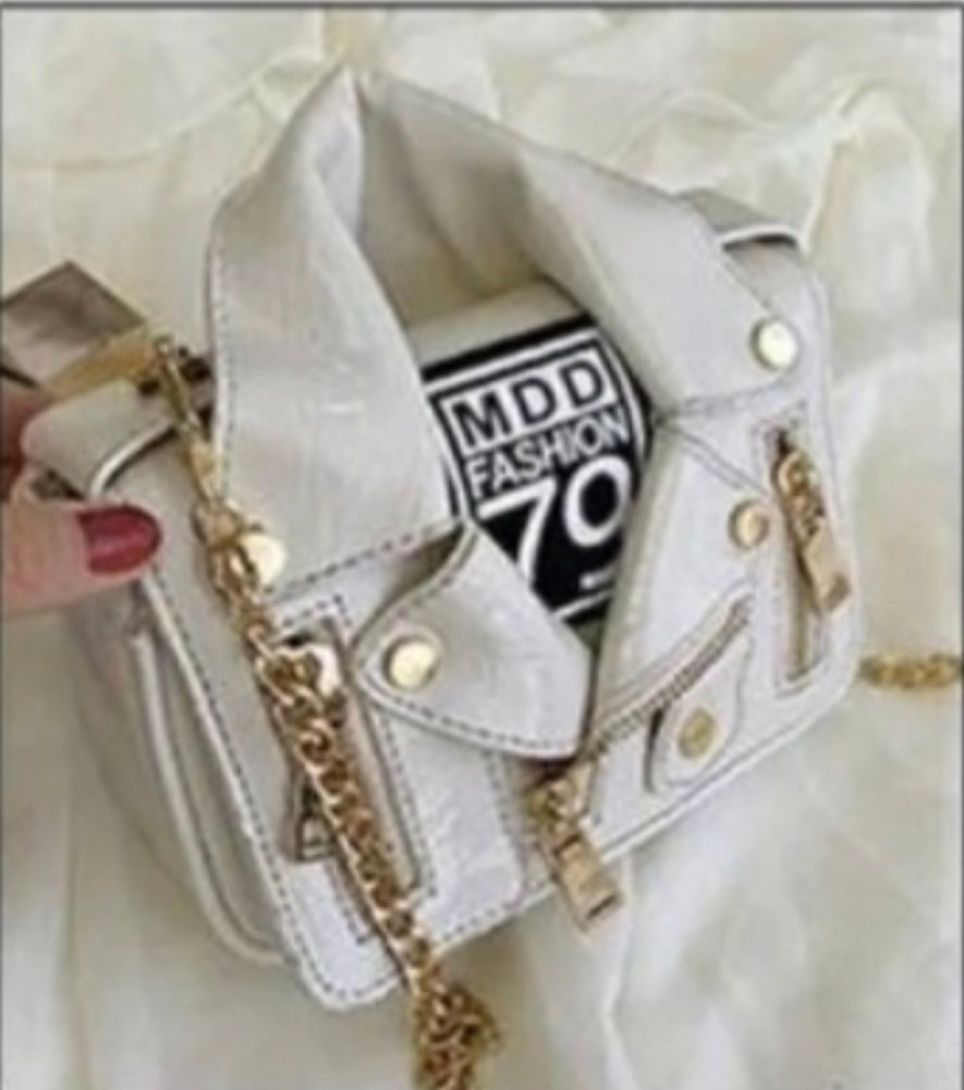 Hand bag, motorcycle jacket bag, leather bag, crossbody bag