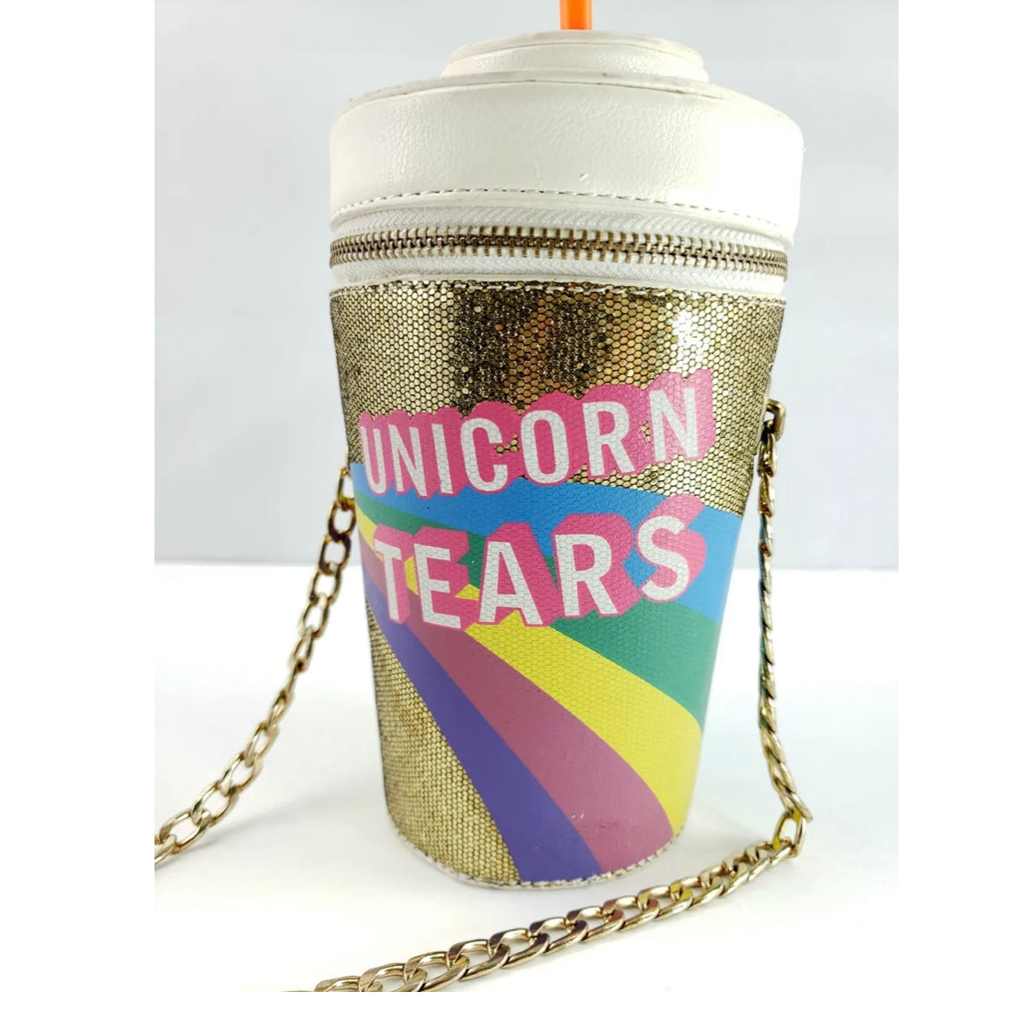 Drink Cup shape crossbody bag Fun Unicorn Tears 