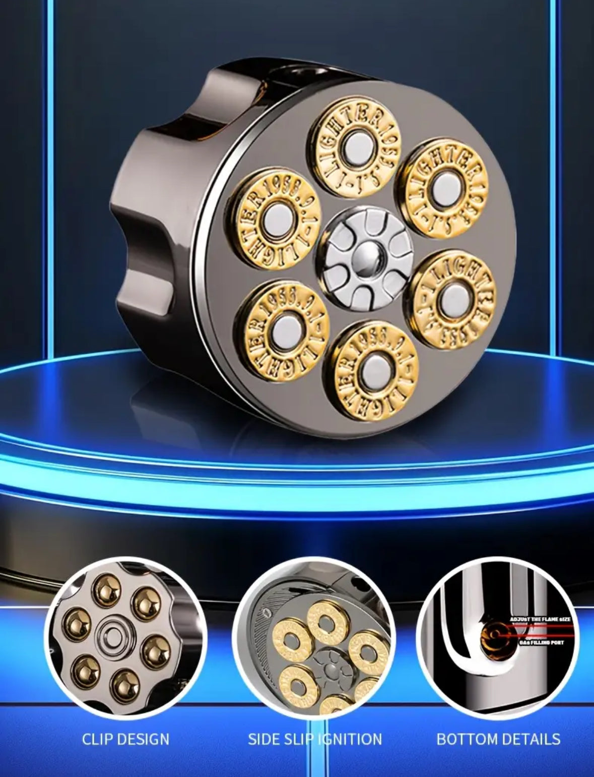 Revolver Bullet Lighter Trendie Days
