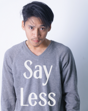 Load image into Gallery viewer, long sleeve t shirt with say less on it