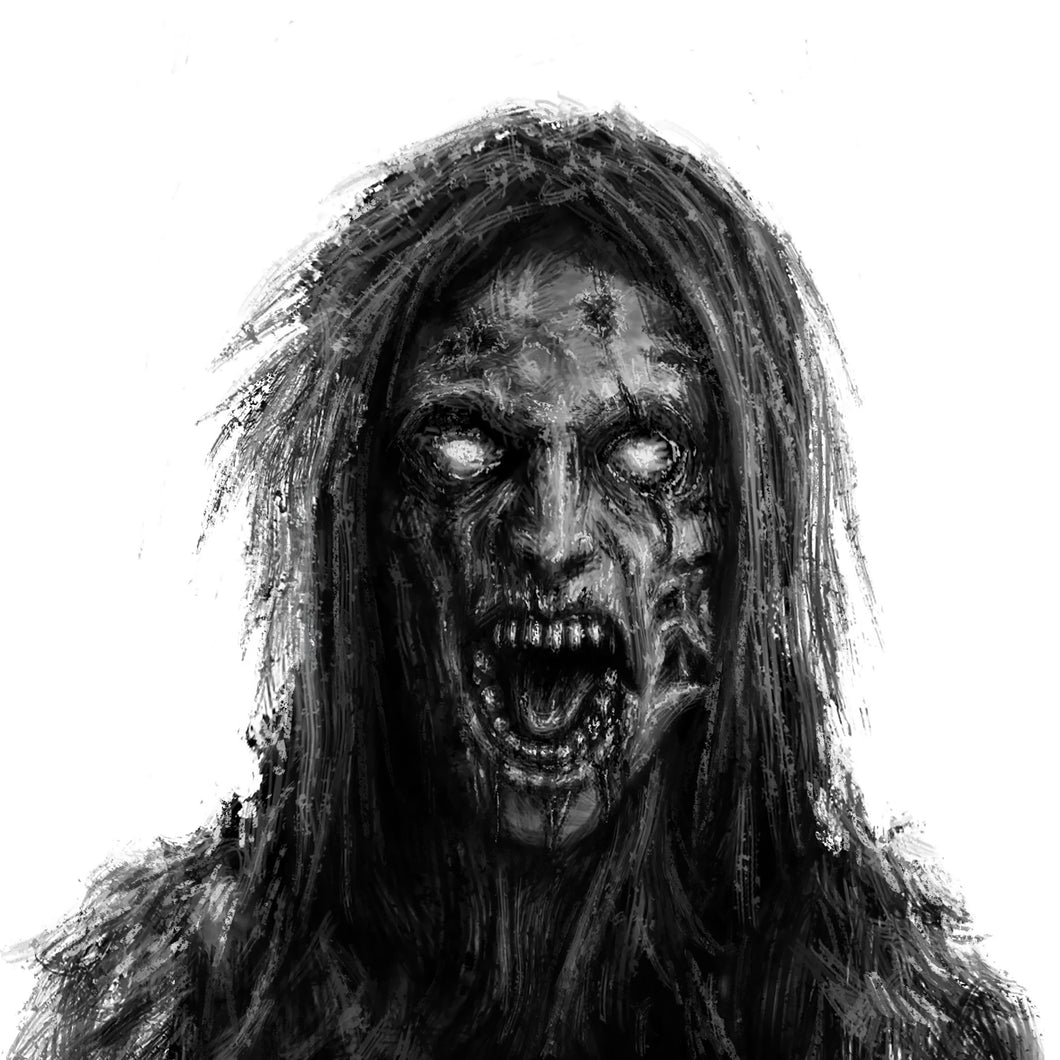 Black and white zombie. Trendie Days Halloween t-shirt