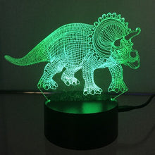 Load image into Gallery viewer, Triceratops Dinosaur 3D night lights