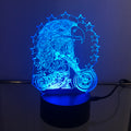 Motorcycle with eagle and stars LED 3D optical illusion night light