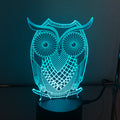 Owl LED 3D optical illusion night light
