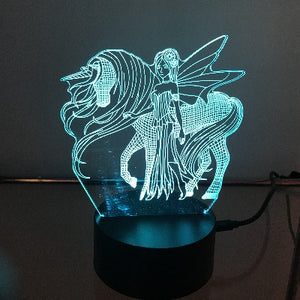 Fairy with Unicorn 3D Light